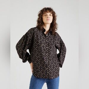 MOLLY BRACKEN Black Jude Button Down Large